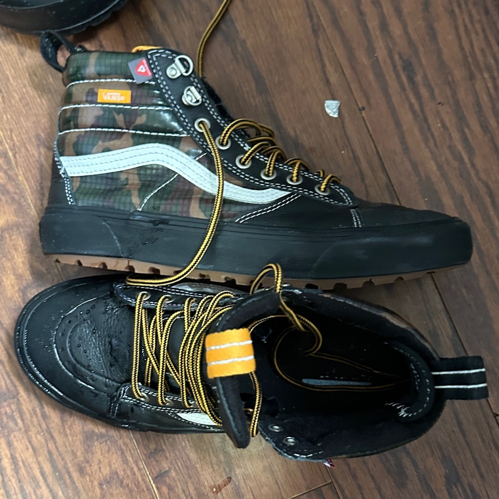 Vans Men’s High-Top Sneaker in Black, Camouflage & White Accents